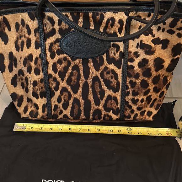 Dolce & Gabbana Black and Brown Leopard Print Tote - Picture 5 of 11